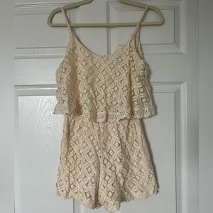 Cream Lace Romper